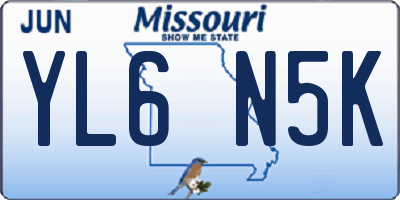MO license plate YL6N5K