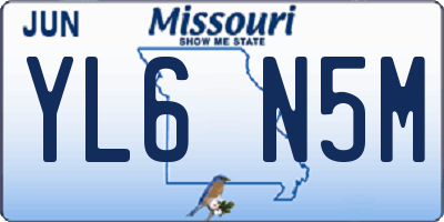 MO license plate YL6N5M