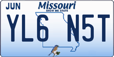 MO license plate YL6N5T