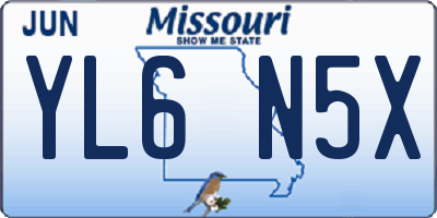 MO license plate YL6N5X