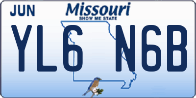 MO license plate YL6N6B