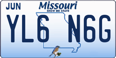 MO license plate YL6N6G
