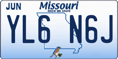 MO license plate YL6N6J