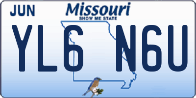 MO license plate YL6N6U