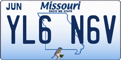 MO license plate YL6N6V