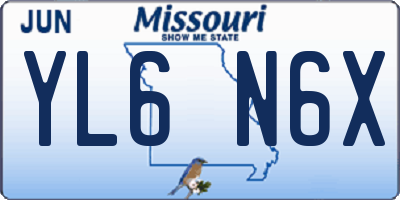 MO license plate YL6N6X