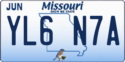 MO license plate YL6N7A