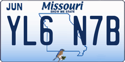 MO license plate YL6N7B