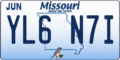 MO license plate YL6N7I