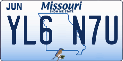 MO license plate YL6N7U