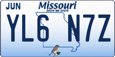 MO license plate YL6N7Z