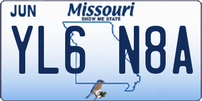 MO license plate YL6N8A