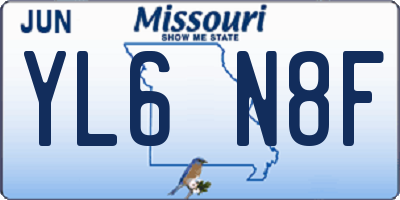 MO license plate YL6N8F