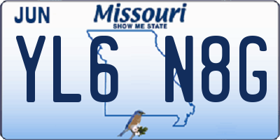 MO license plate YL6N8G