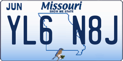 MO license plate YL6N8J