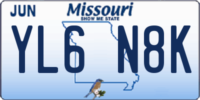 MO license plate YL6N8K