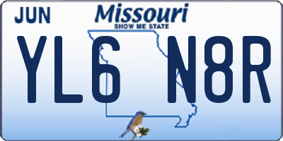 MO license plate YL6N8R