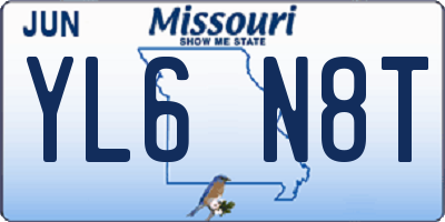 MO license plate YL6N8T