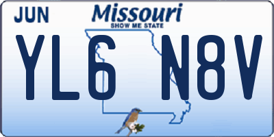 MO license plate YL6N8V