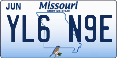 MO license plate YL6N9E