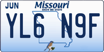 MO license plate YL6N9F