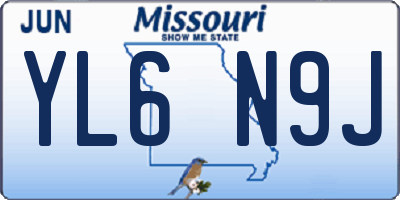 MO license plate YL6N9J