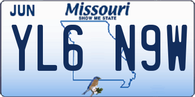 MO license plate YL6N9W