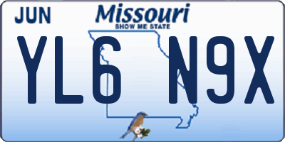 MO license plate YL6N9X