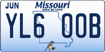 MO license plate YL6O0B
