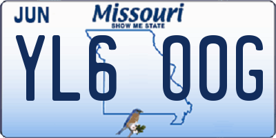 MO license plate YL6O0G