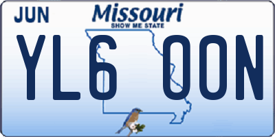 MO license plate YL6O0N