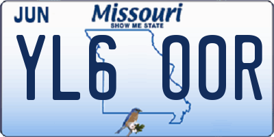 MO license plate YL6O0R