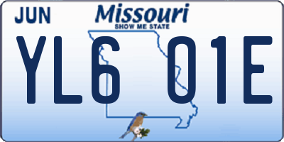 MO license plate YL6O1E