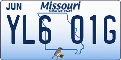 MO license plate YL6O1G