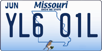 MO license plate YL6O1L