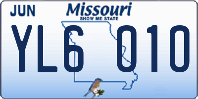 MO license plate YL6O1O
