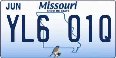 MO license plate YL6O1Q