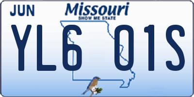 MO license plate YL6O1S