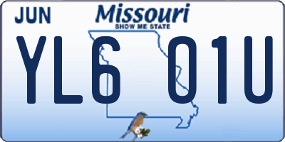 MO license plate YL6O1U
