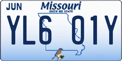 MO license plate YL6O1Y