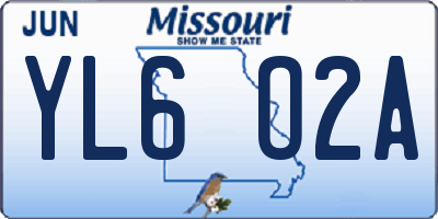 MO license plate YL6O2A