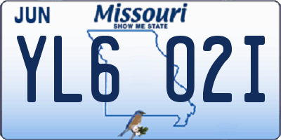 MO license plate YL6O2I