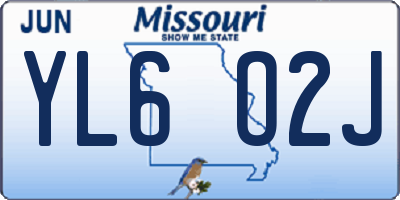 MO license plate YL6O2J