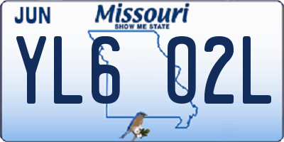 MO license plate YL6O2L