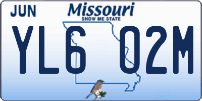 MO license plate YL6O2M