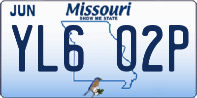MO license plate YL6O2P