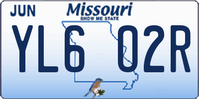 MO license plate YL6O2R