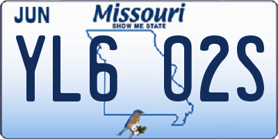 MO license plate YL6O2S