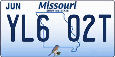 MO license plate YL6O2T