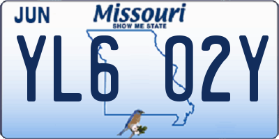MO license plate YL6O2Y